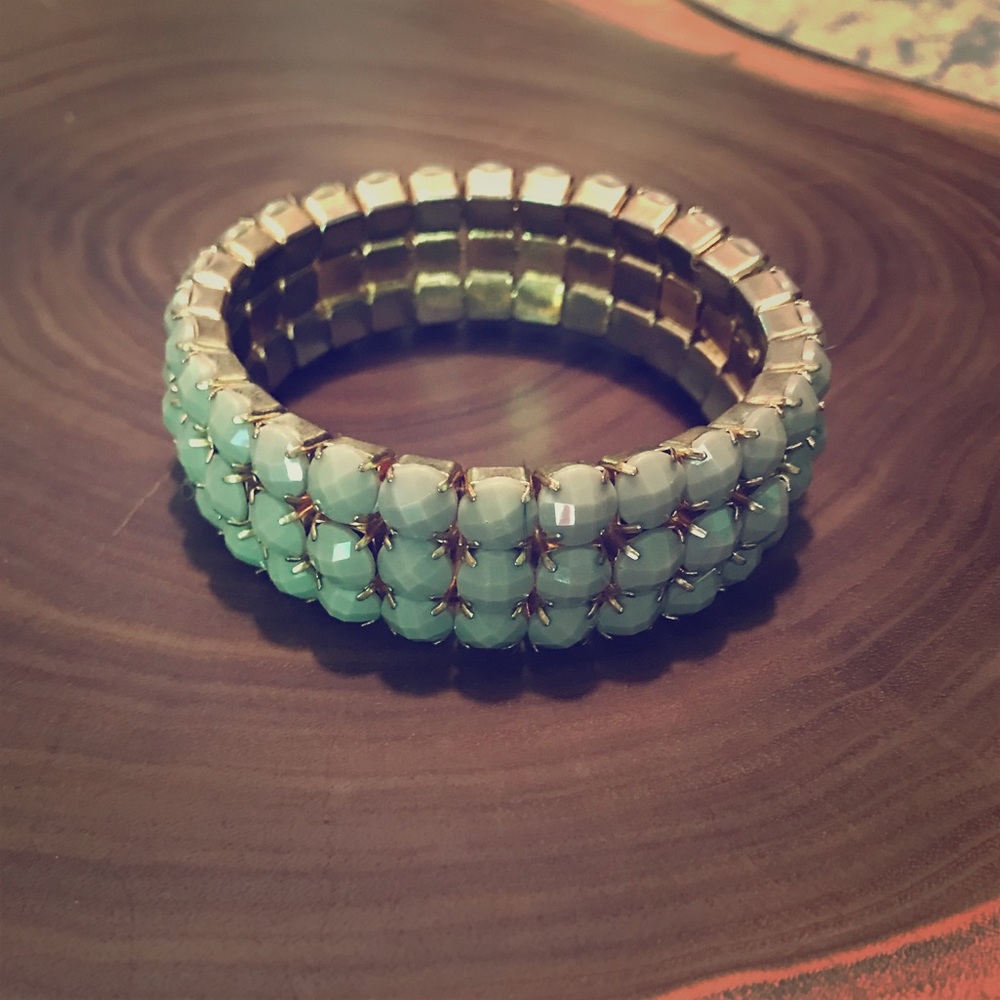 Beaded charm bangle